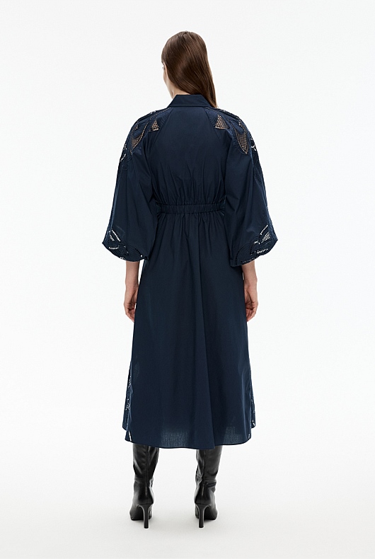 Cotton Broderie Dress - Blue Night
