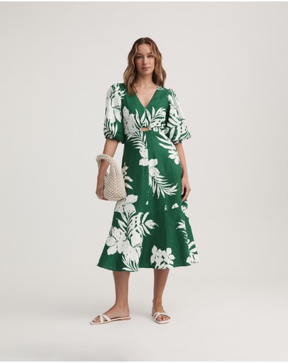 Witchery Green Tropical Ln Dress