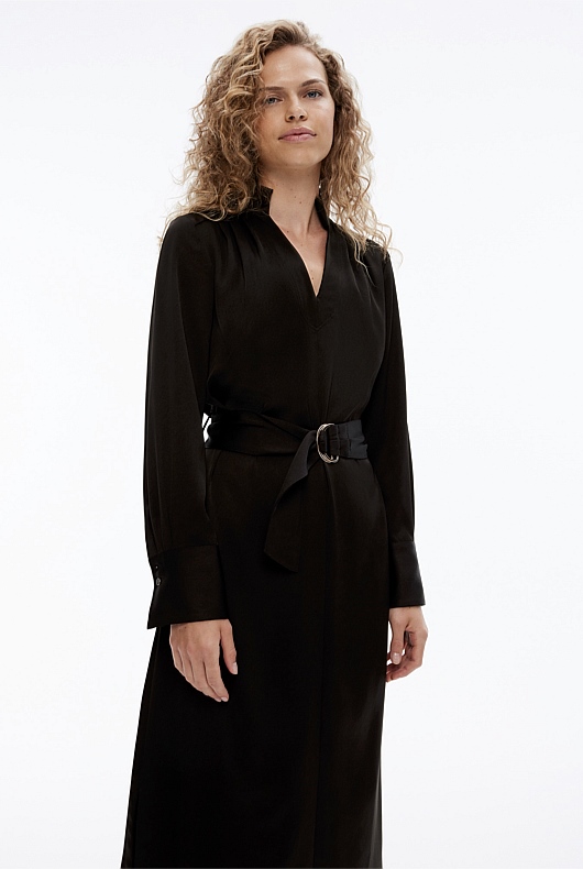 Modern Cuff Midi Dress - Black