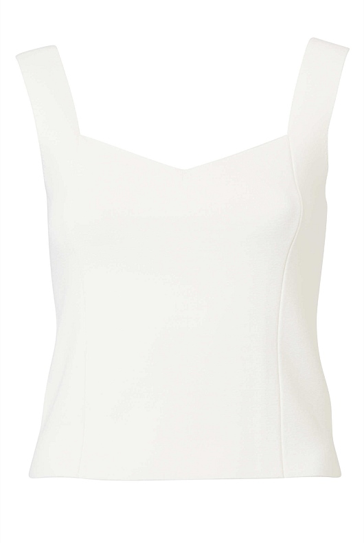 Crepe Sweetheart Milano Crop - Chalk