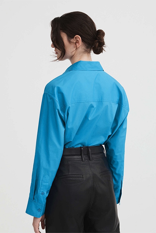 Modern Cotton Shirt - Bright Blue