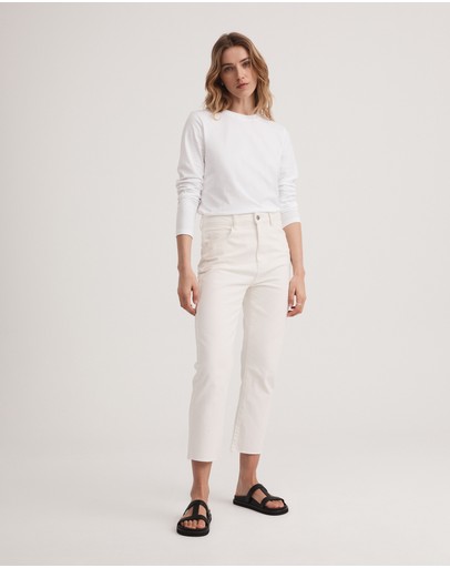 Witchery Cotton Crew Long Sleeve Tee