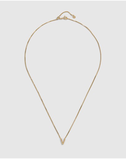 Witchery Sterling Silver Initial Necklace Gold