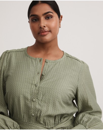 Witchery Texture Oak Leaf Yoke Dress