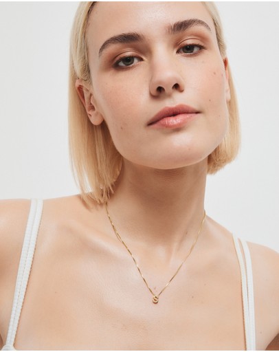 Witchery Sterling Silver Initial Necklace Gold