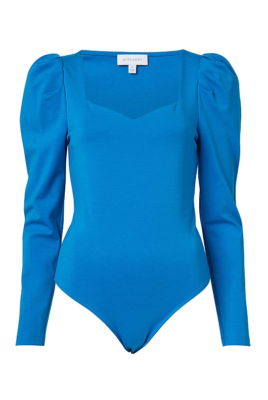 Ponte Sweetheart Neckline Bodysuit - Sorrento Blue
