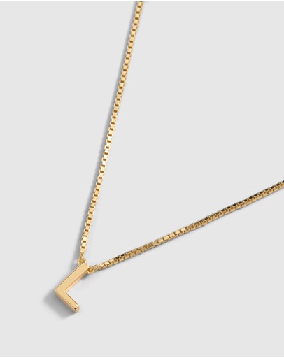 Witchery Sterling Silver Initial Necklace Gold