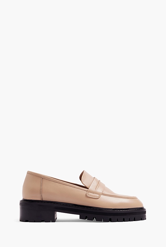 Leather Penny Loafer - Sand