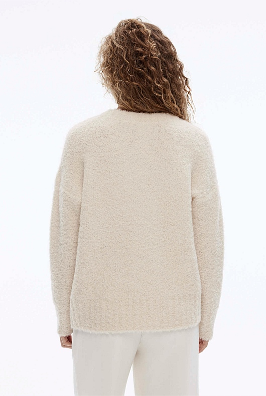 Boucle Crew Neck Knit - Cream