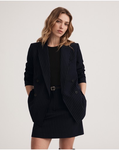 Witchery Drape Pinstripe Blazer