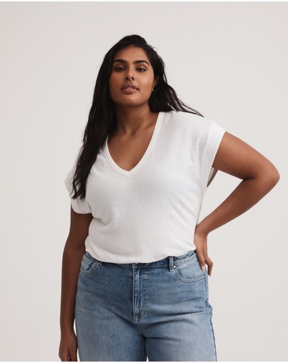 Witchery Linen V Neck Tee