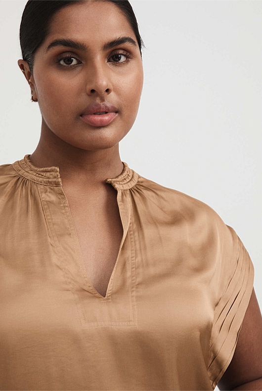 Cap Sleeve Blouse - Acorn