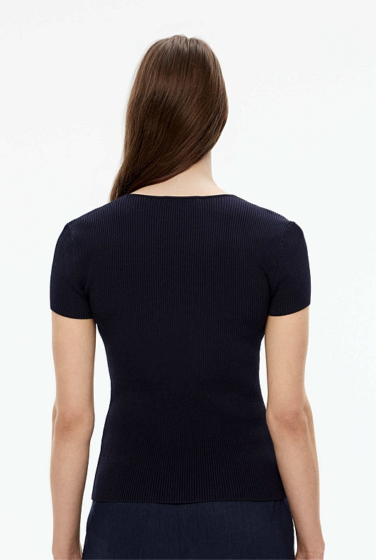 Sweetheart Neck Knit - Blue Night