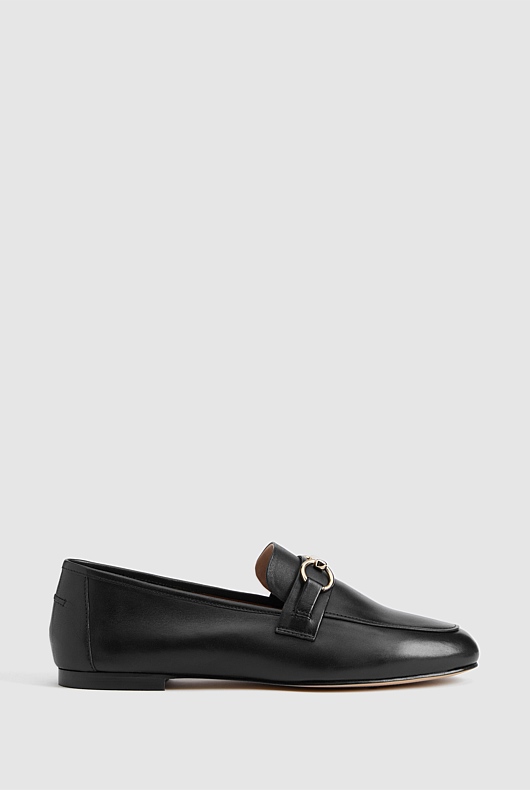Snaffle Leather Loafer - Black