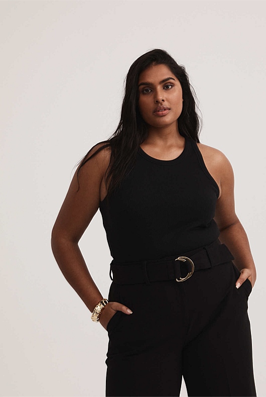 Racer Rib Tank - Black