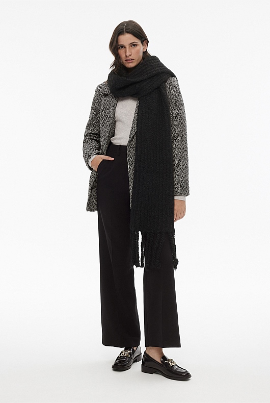 Ladder Knit Scarf - Black