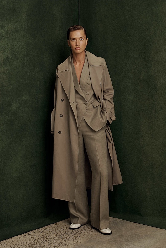 Classic Trench Coat - Washed Green