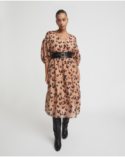 Witchery Ocelot Print Drop Shoulder Dress