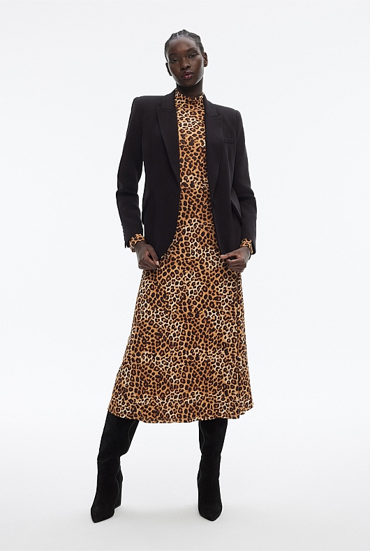 Mesh Ocelot Print Dress - Ocelot Print