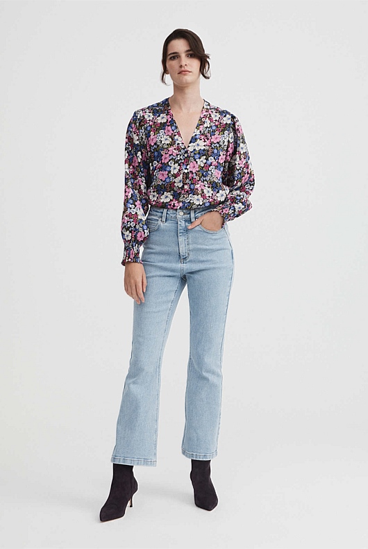 French Linen Primrose Print Blouse - Primrose