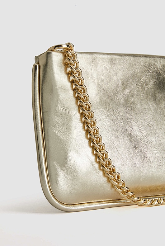 Metallic Leather Sling - Gold