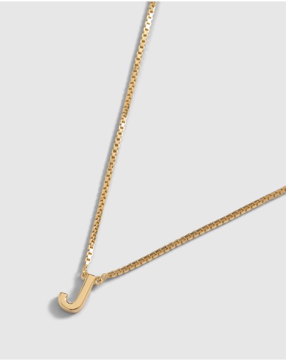 Witchery Sterling Silver Initial Necklace Gold