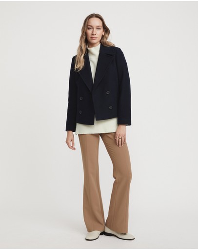 Witchery Wool Blend Cropped Peacoat