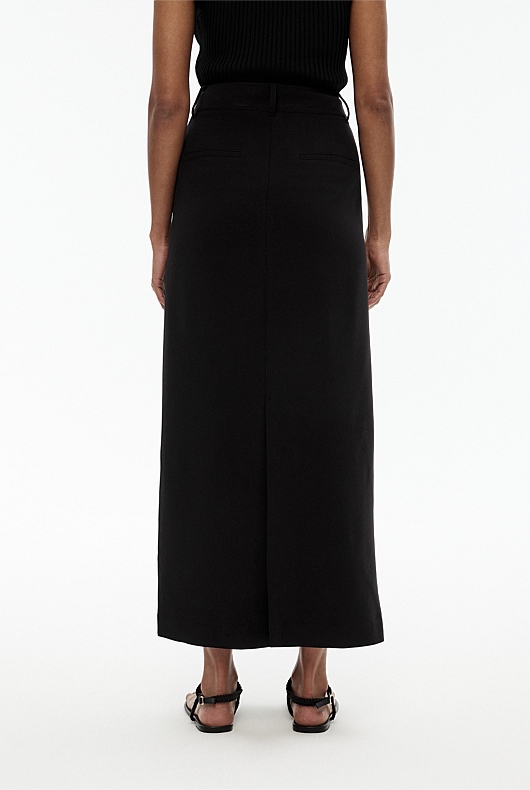 Tailored Maxi Skirt - Black