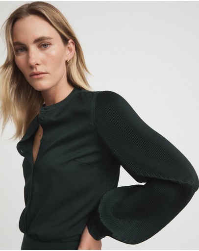 Witchery Pleat Sleeve Blouse