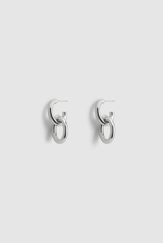 Chain Link Hoops - Silver