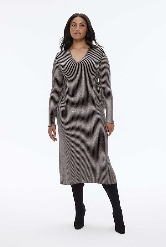 Lurex Knit Dress - Black