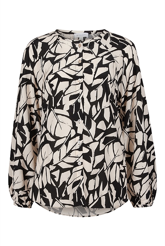 Block Foliage Blouse - Zinc
