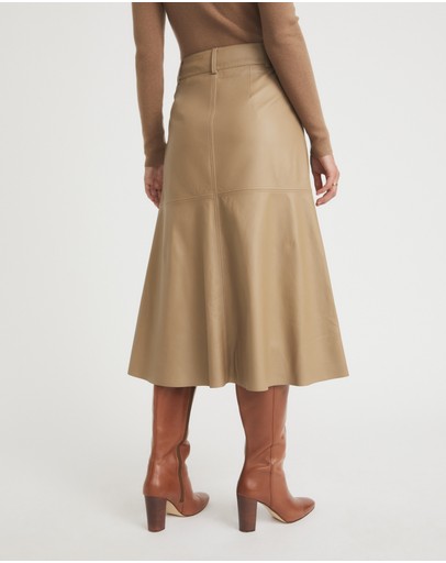 Witchery Leather Midi Skirt