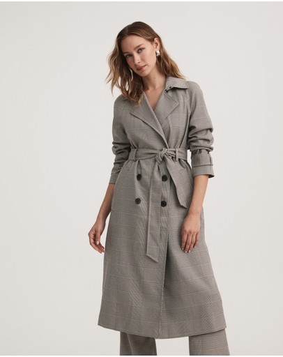 Witchery Check Trench Coat