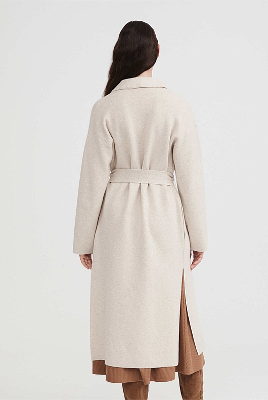 Double Faced Knit Coat - Oatmeal Marle