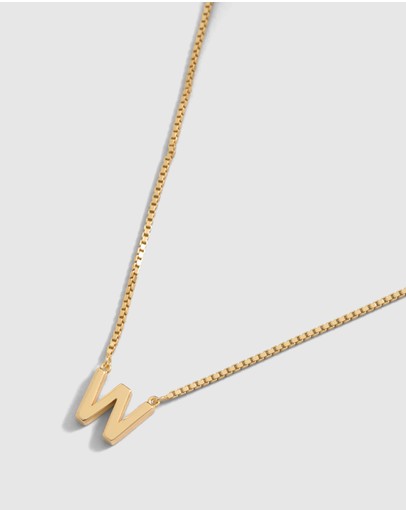 Witchery Sterling Silver Initial Necklace Gold