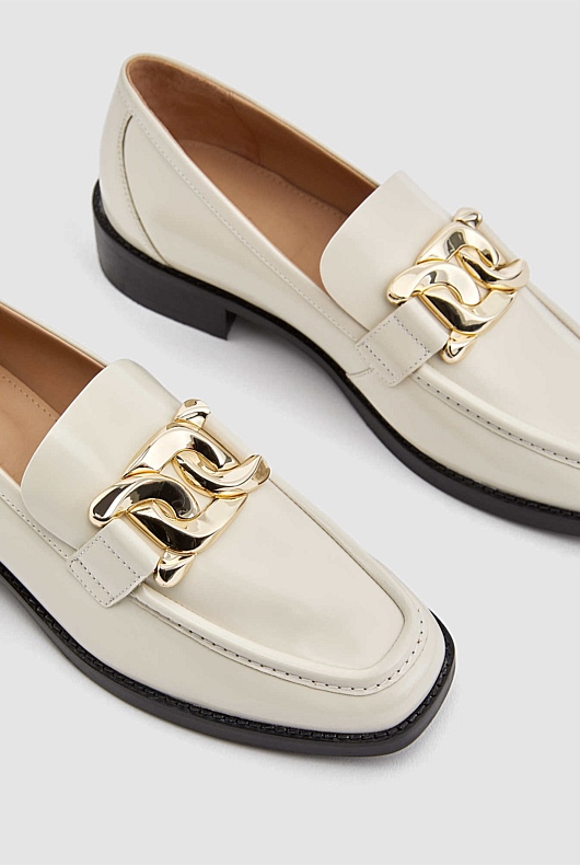 Embellished Penny Leather Loafer - Calico