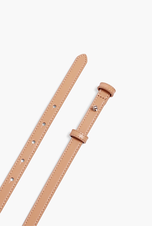 Skinny Leather Belt - Acorn