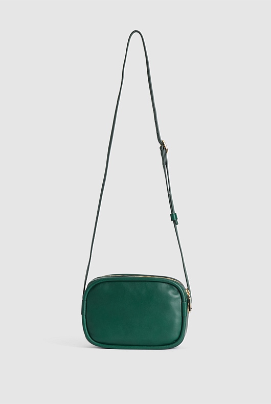 Soft Leather Camera Bag - Teal Green