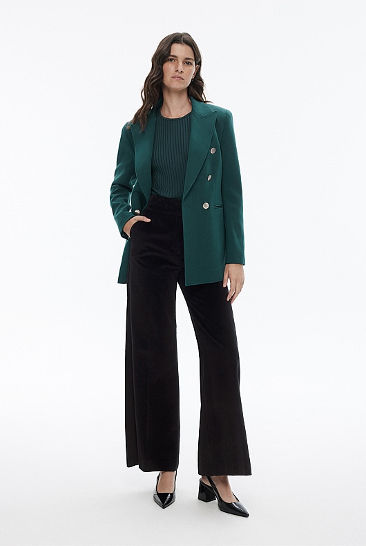 Crepe Rib Knit Tank - Petrol Green