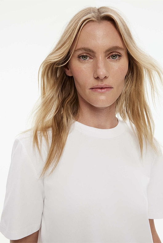 Cotton Crop Short Sleeve Tee - Pure White