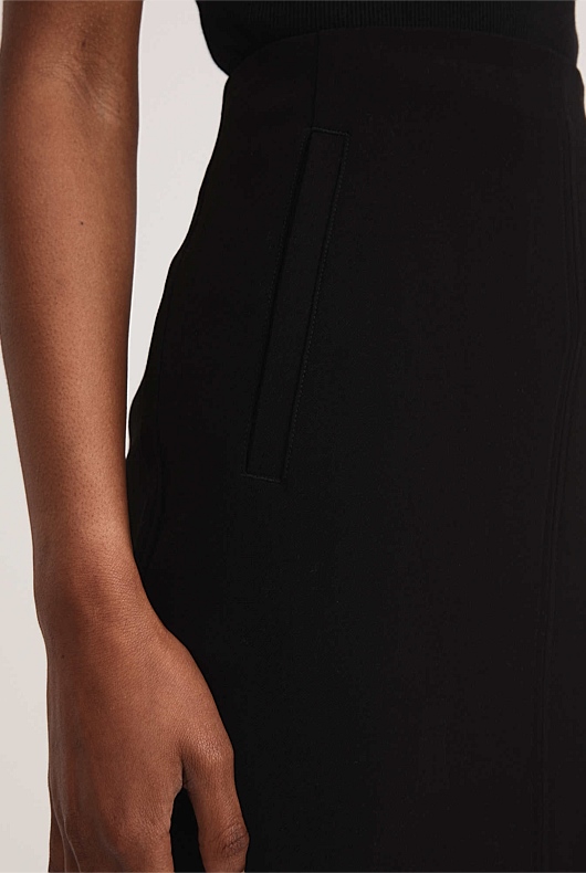 Seam Detail Pencil Skirt - Black