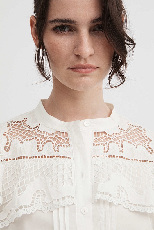 Cotton Lace Blouse - Chalk