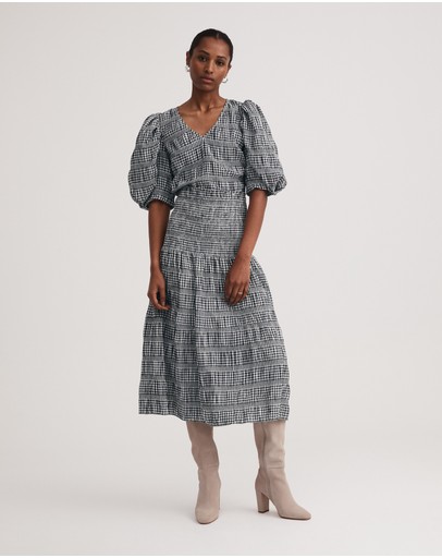 Witchery Seersucker Gingham Blouse