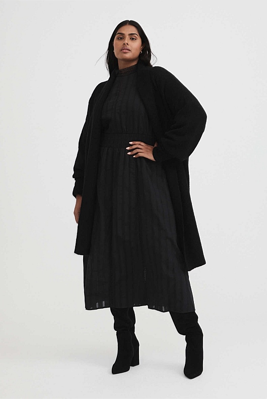 Mohair Knit Cardigan - Black