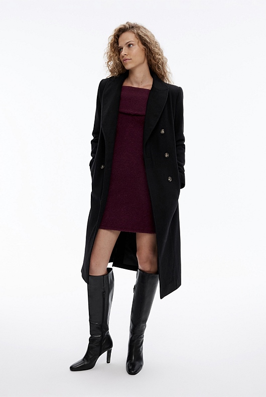 Alpaca Blend Knit Dress - Bordeaux