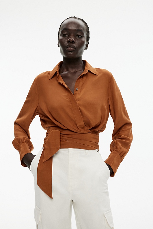 Wrap Shirt - Faded Terracotta
