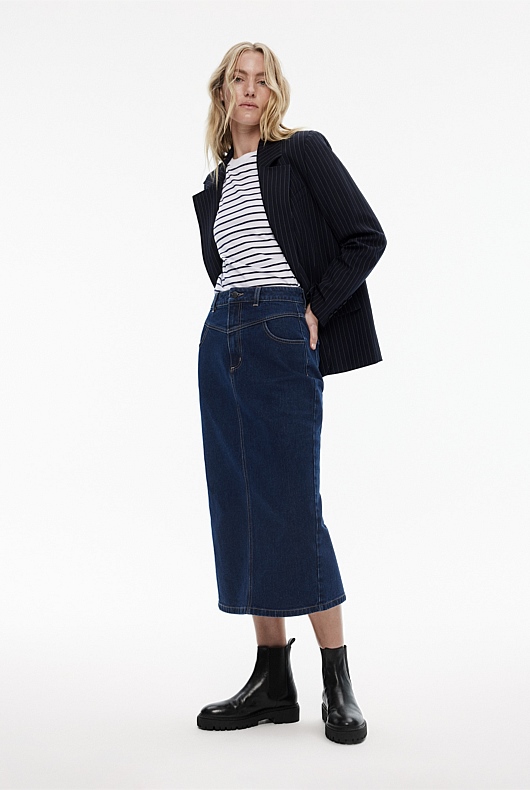 Stripe Staple Cotton Crew - Ink