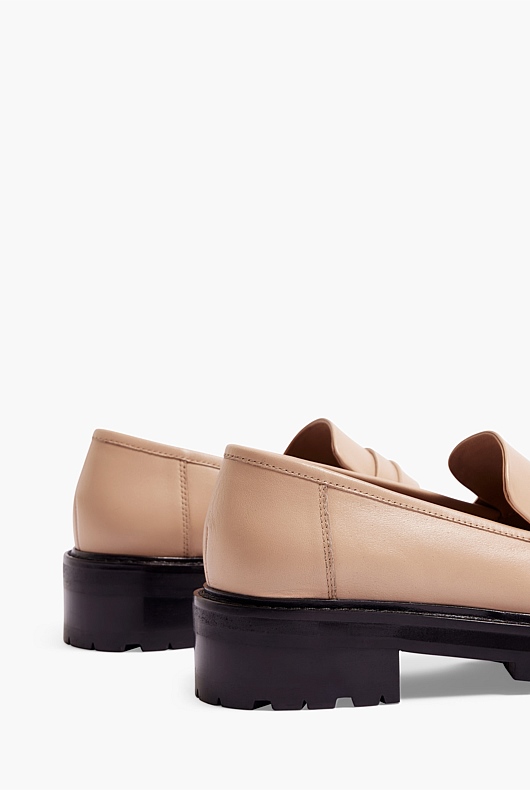 Leather Penny Loafer - Sand