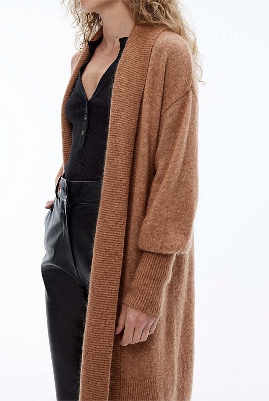 Mohair Knit Cardigan - Camel